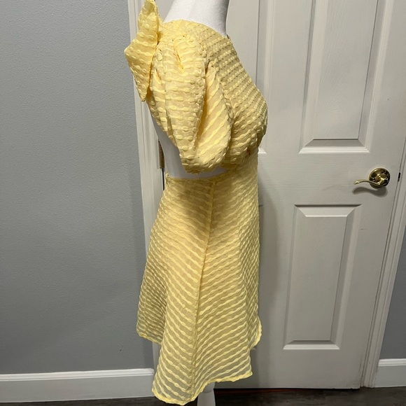 Sister Jane Yellow Puff Sleeve Mini Dress Size Small - Picture 4 of 12